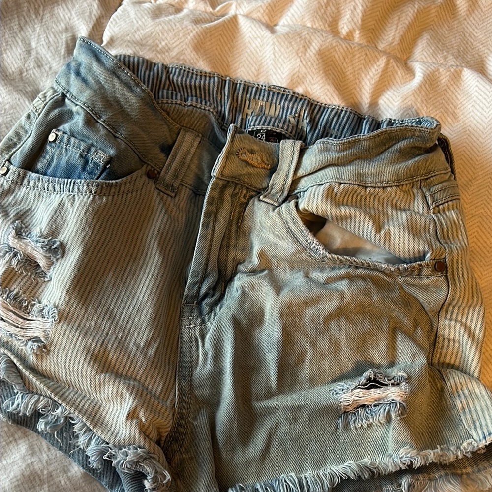 Rewash Blue Distressed Jean Shorts